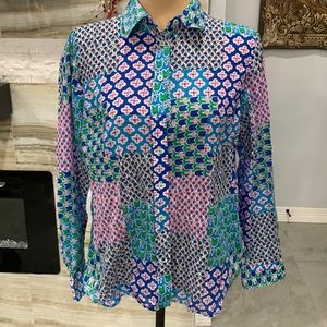 Talbots Medium Petite Tulip Patchwork Blouse.‎ (101)